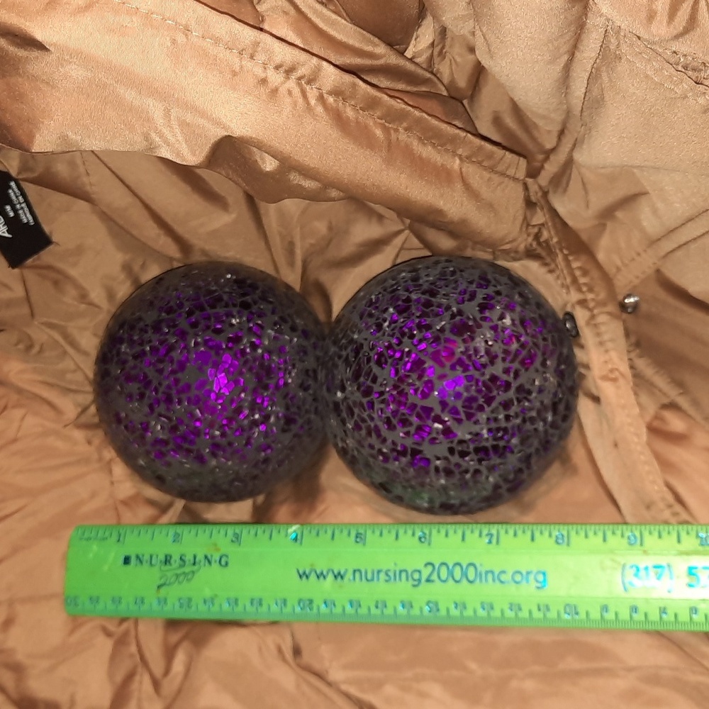 NWT AUTHENTIC GENUINE PURPLE 💜 MOSAIC BALLS BOMBAY & COMPANY LOT SPARKLE DECORE